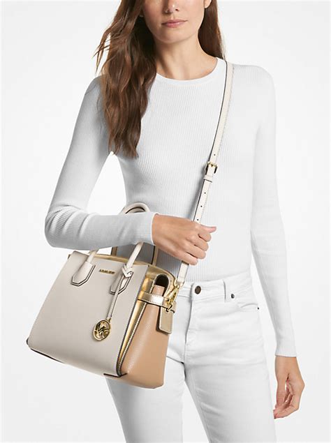 michael kors mercer medium color-block logo belted satchel|mercer medium logo belted satchel.